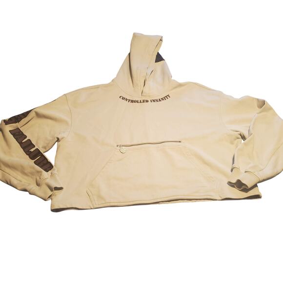 Controlled Insanity Size S Forged in Failure Cropped Hoodie Gray Cotton Blend - Picture 1 of 10